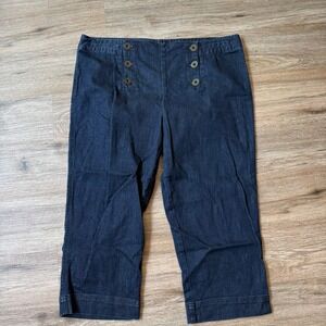 Lauren Ralph Lauren Nautical Jeans Cropped | Dark Denim | Womens Size 16W‎